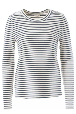 Dames t-shirt lange mouw blauw