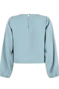 Dames t-shirt lange mouw blauw