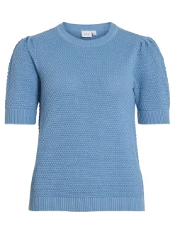 Dames t-shirt lange mouw blauw