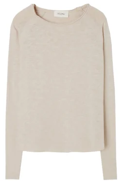 Dames t-shirt lange mouw ecru