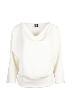 Dames t-shirt lange mouw ecru