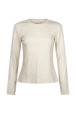 Dames t-shirt lange mouw ecru