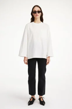Dames t-shirt lange mouw ecru