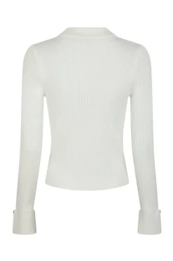Dames t-shirt lange mouw ecru
