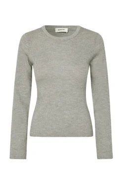 Dames t-shirt lange mouw grijs