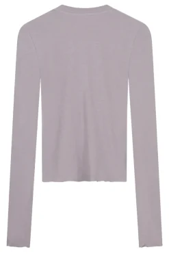 Dames t-shirt lange mouw grijs