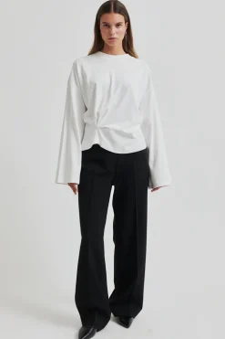 Dames t-shirt lange mouw wit