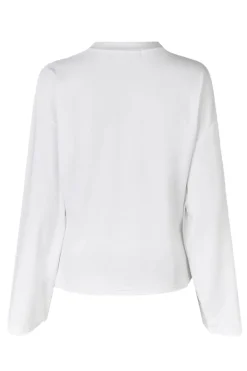 Dames t-shirt lange mouw wit