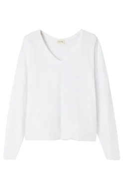 Dames t-shirt lange mouw wit