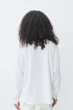 Dames t-shirt lange mouw wit