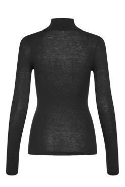Dames t-shirt lange mouw zwart