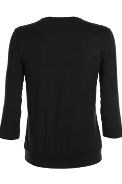 Dames t-shirt lange mouw zwart