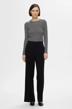 Dames t-shirt lange mouw zwart