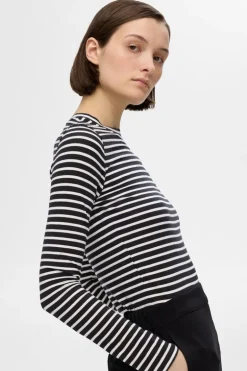 Dames t-shirt lange mouw zwart