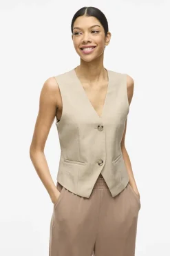 Dames vest bruin