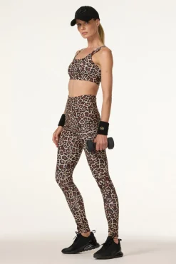 Fitness dames tight lang bruin