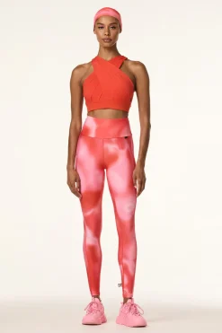 Fitness dames tight lang rood