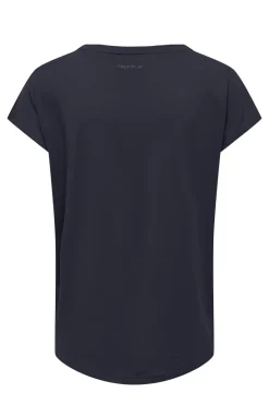 Fitness dames t-shirt km blauw