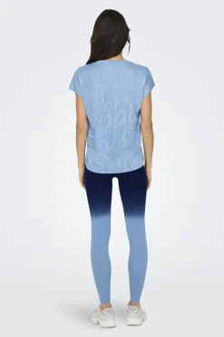 Fitness dames t-shirt km blauw