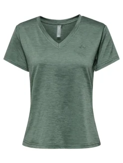 Fitness dames t-shirt km groen
