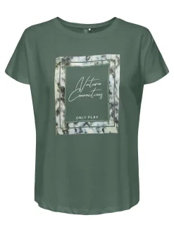 Fitness dames t-shirt km groen