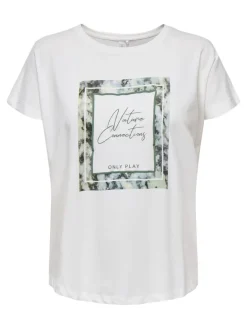 Fitness dames t-shirt km wit