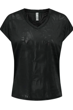 Fitness dames t-shirt km zwart