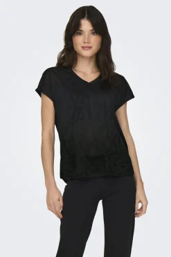 Fitness dames t-shirt km zwart