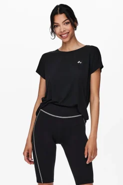 Fitness dames t-shirt km zwart