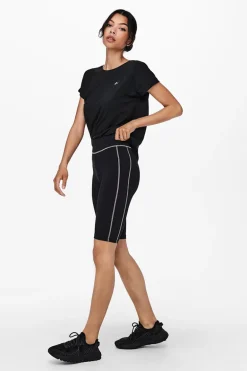 Fitness dames t-shirt km zwart