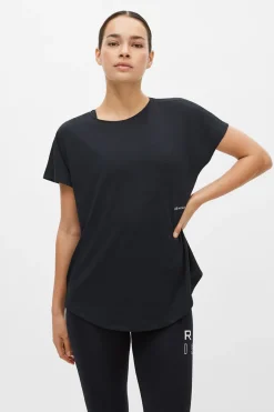 Fitness dames t-shirt km zwart