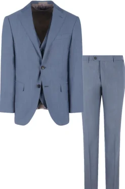 Heren 3-delig kostuum blauw