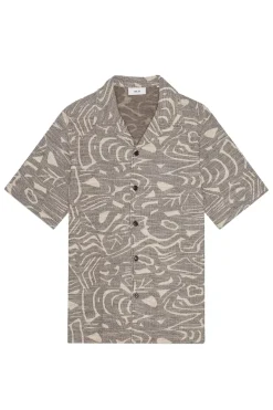Heren overhemd km casual bruin
