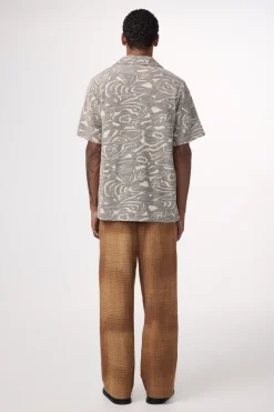 Heren overhemd km casual bruin