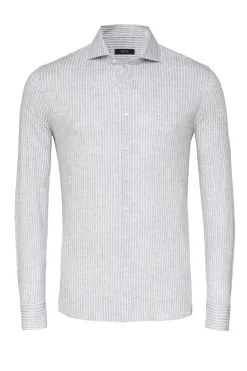 Heren overhemd lm casual bruin