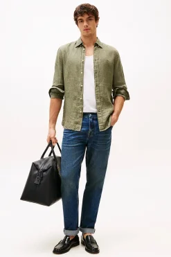 Heren overhemd lm casual groen
