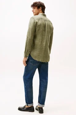Heren overhemd lm casual groen
