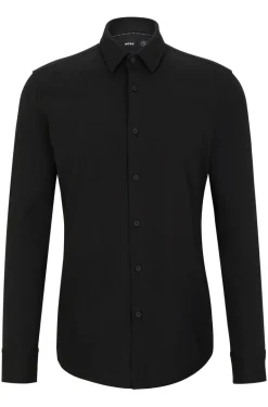 Heren overhemd lm casual zwart