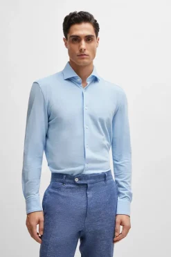 Heren overhemd lm casual blauw