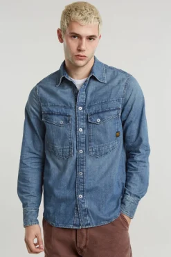 Heren overhemd lm casual blauw