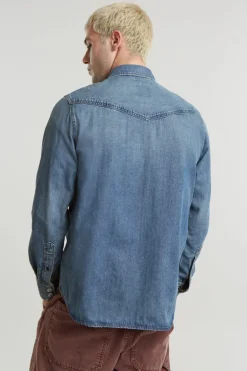 Heren overhemd lm casual blauw