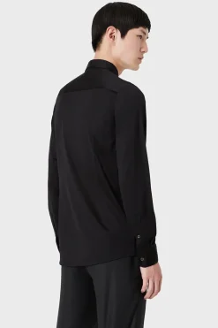 Heren overhemd lm casual zwart