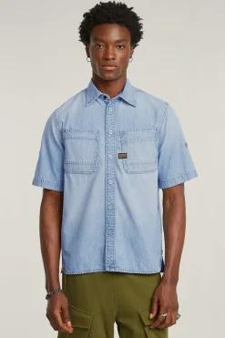 Heren overhemd lm casual blauw