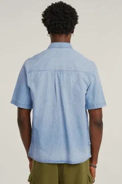 Heren overhemd lm casual blauw