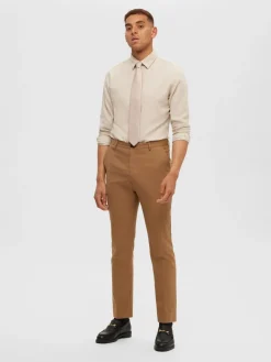 Heren overhemd lm casual bruin