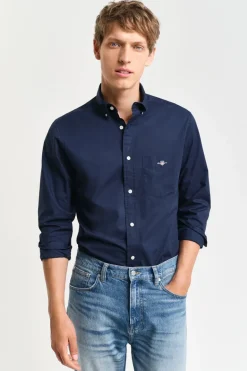 Heren overhemd lm casual blauw