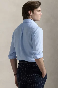 Heren overhemd lm casual blauw