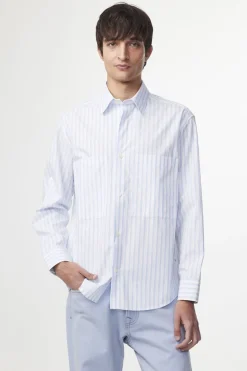 Heren overhemd lm casual blauw
