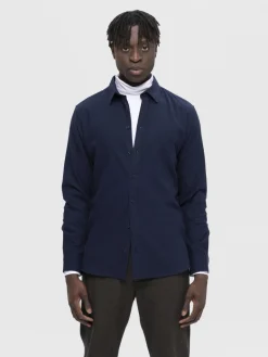 Heren overhemd lm casual blauw