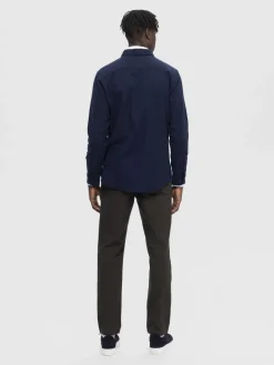 Heren overhemd lm casual blauw